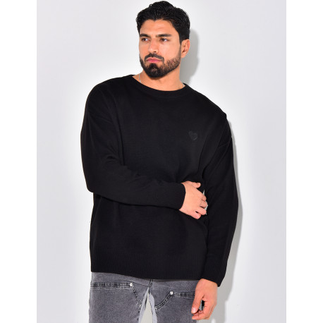 Pull fin à motifs coeur