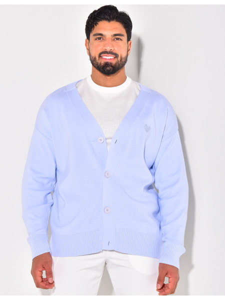 Gilet homme à motifs coeur