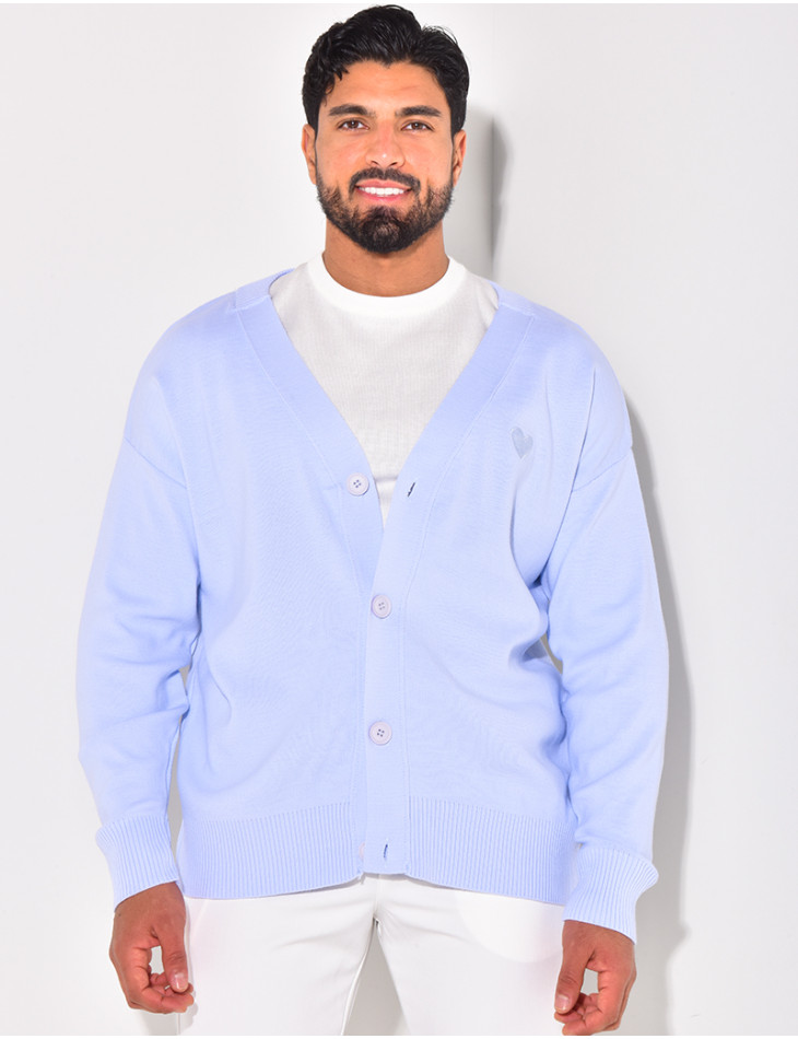 Gilet homme à motifs coeur