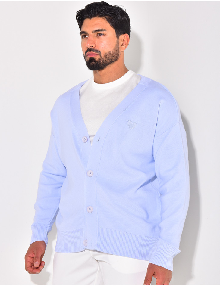 Gilet homme à motifs coeur