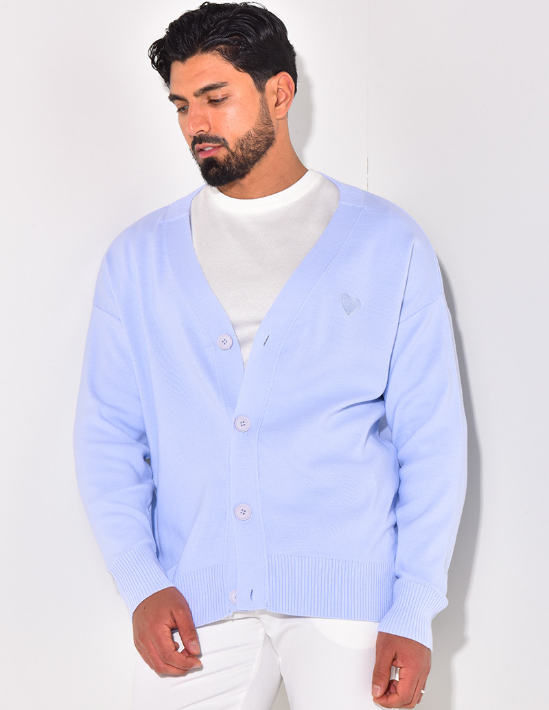 Gilet homme à motifs coeur