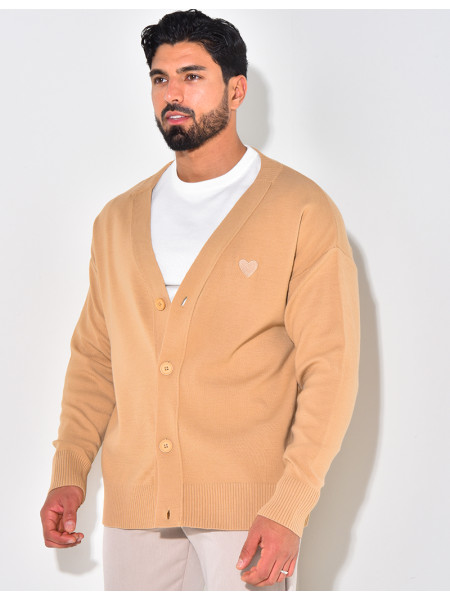 Gilet homme à motifs coeur