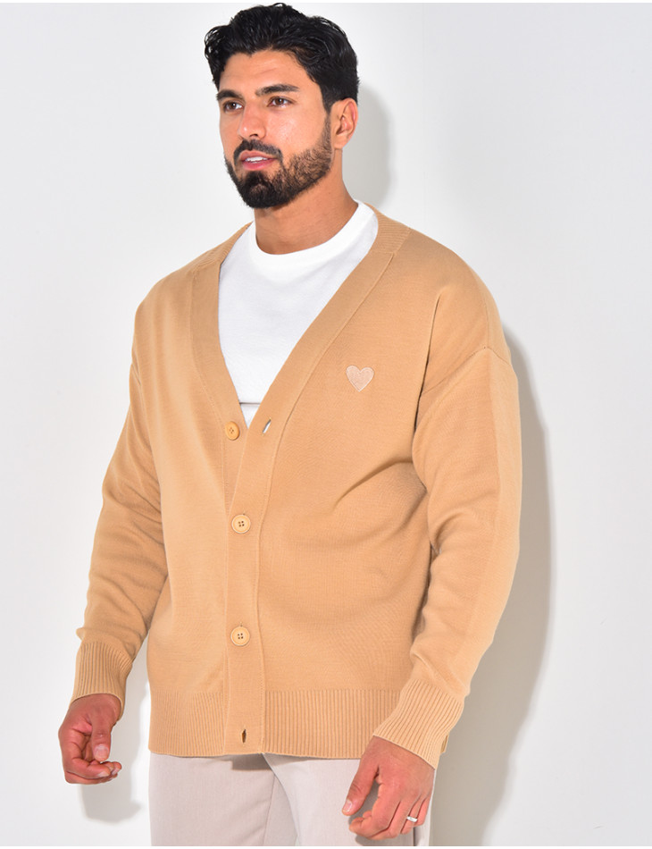 Gilet homme à motifs coeur