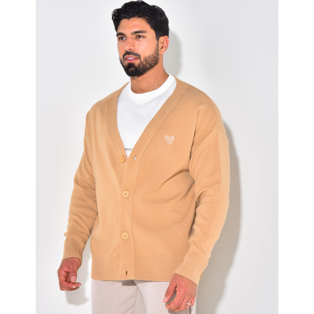 Gilet homme à motifs coeur