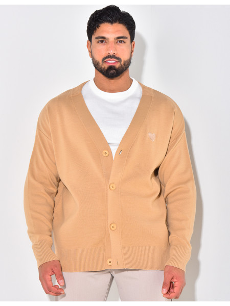 Gilet homme à motifs coeur