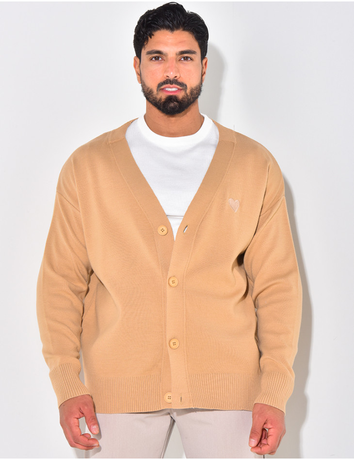 Gilet homme à motifs coeur