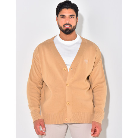 Gilet homme à motifs coeur