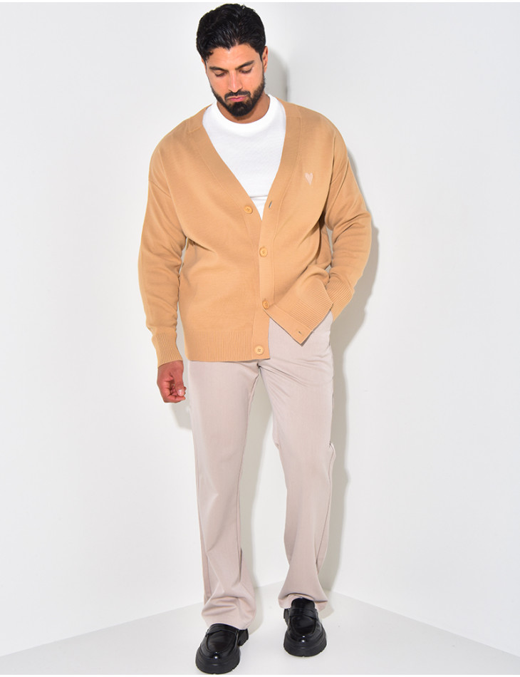 Gilet homme à motifs coeur