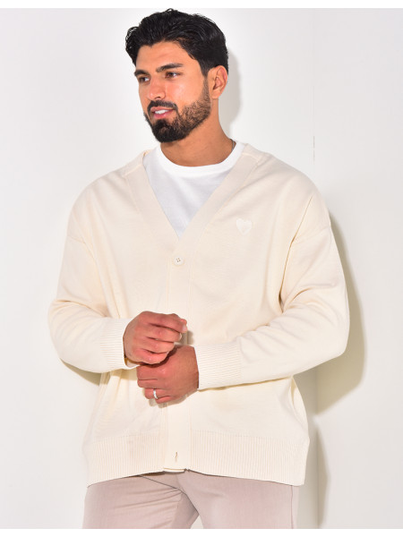 Gilet homme à motifs coeur