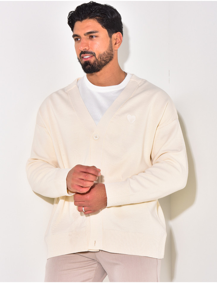 Gilet homme à motifs coeur