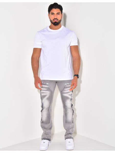 Jeans à tâches de peinture