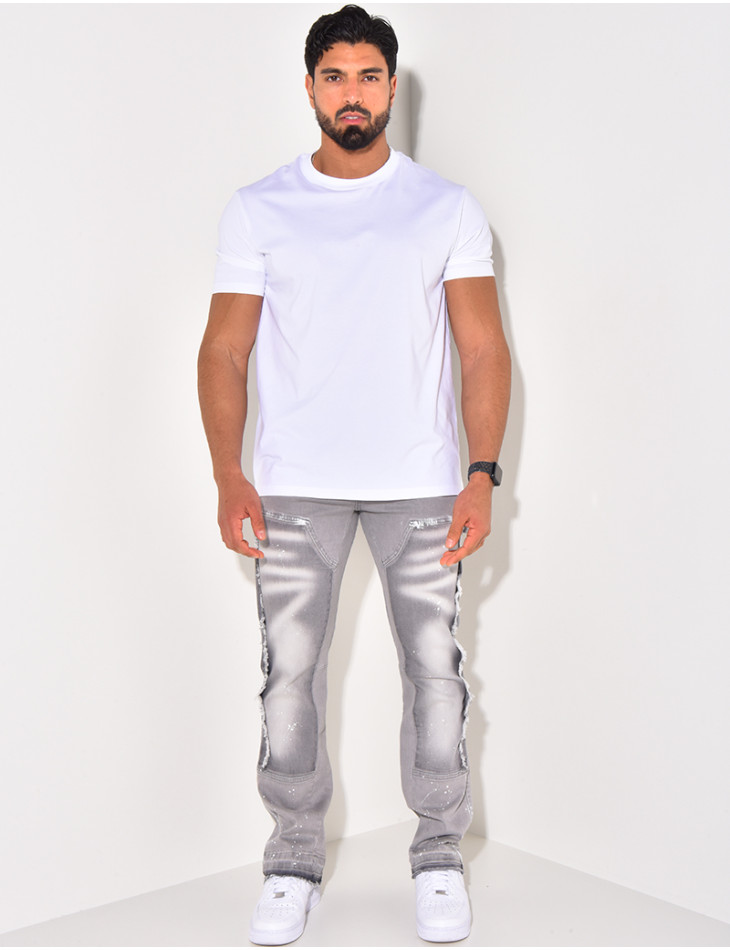 Jeans à tâches de peinture