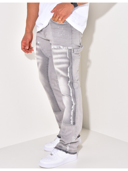 Jeans à tâches de peinture