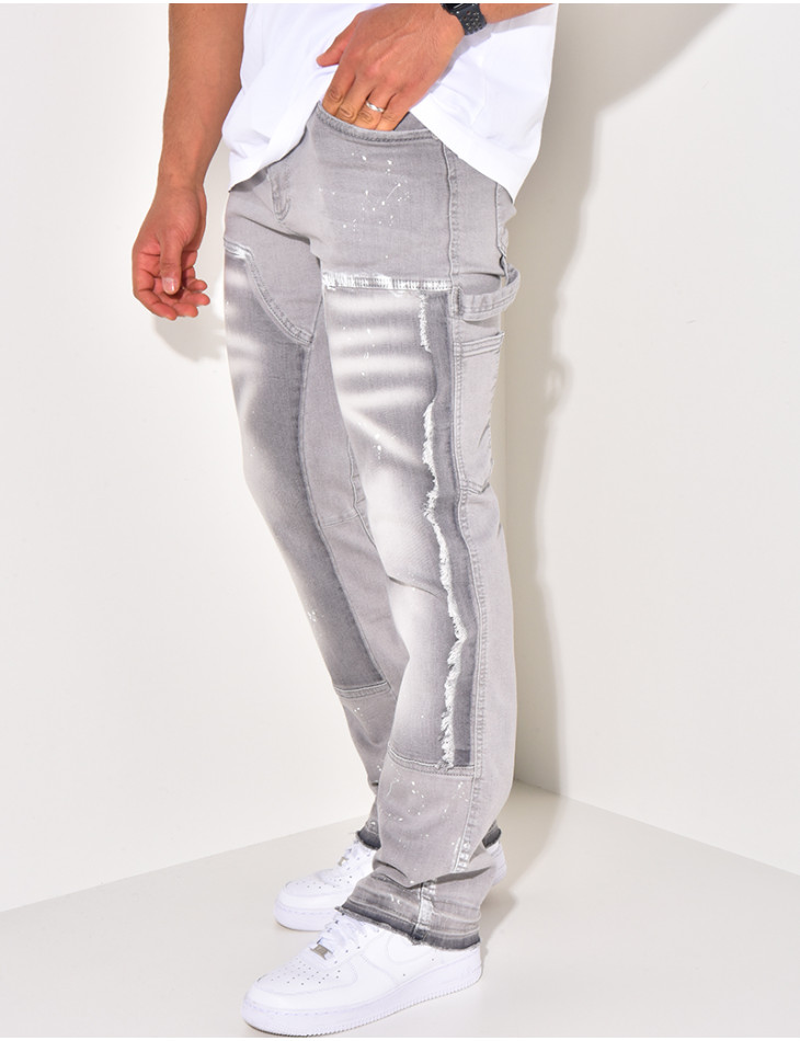 Jeans à tâches de peinture