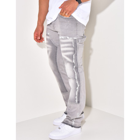 Jeans à tâches de peinture