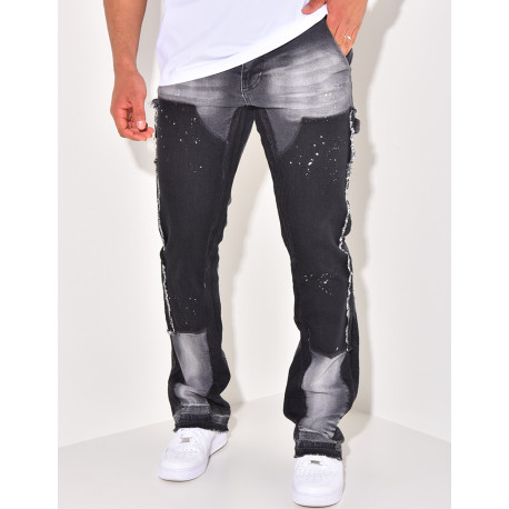 Jeans à tâches de peinture