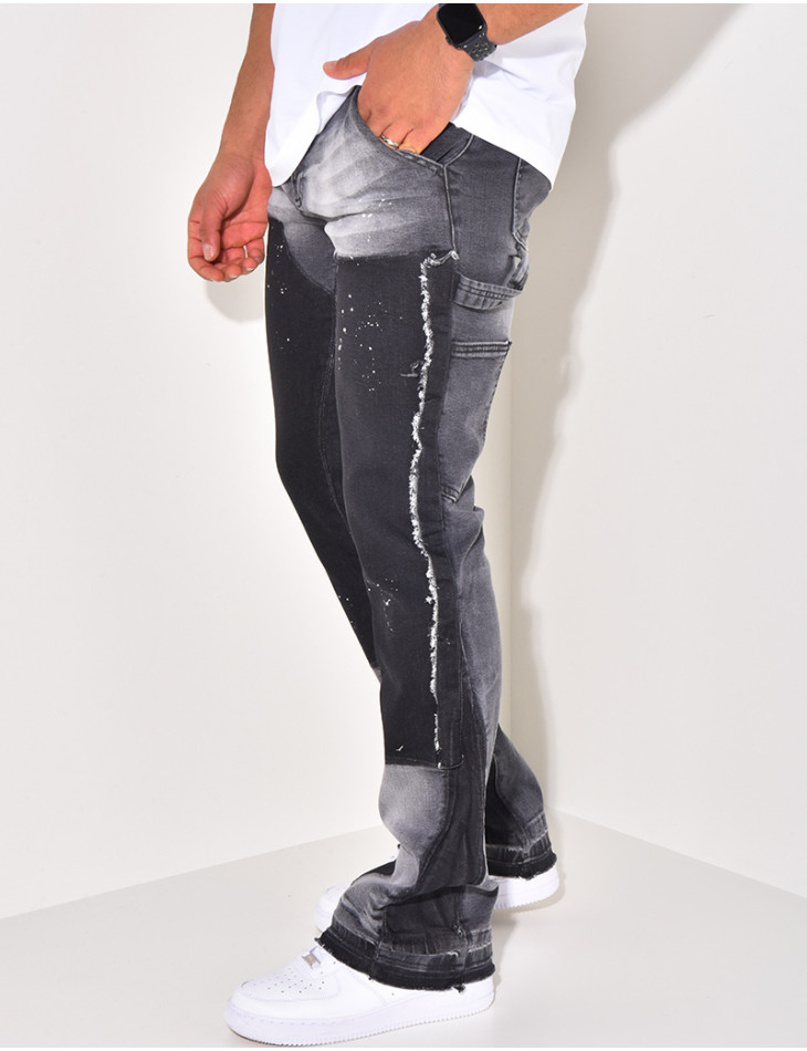 Jeans à tâches de peinture