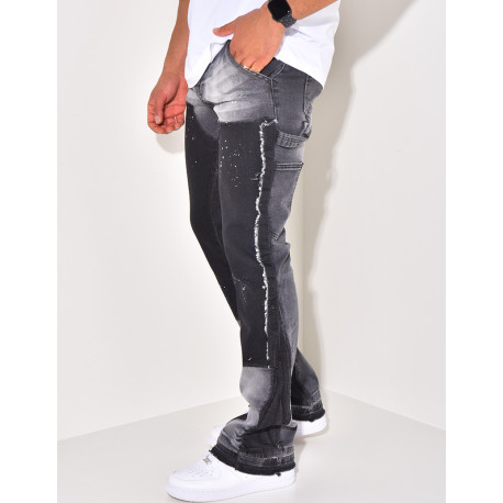 Jeans à tâches de peinture