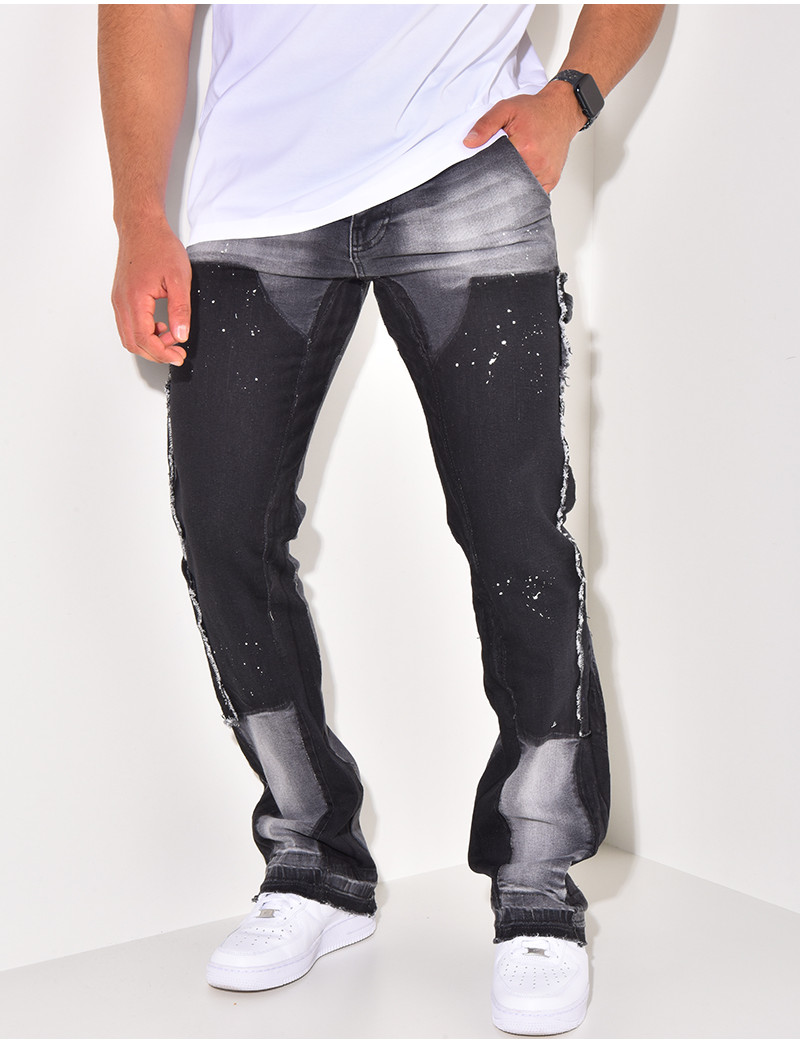 Jean Skinny Homme Tache De Peinture Tall Slim Fit Paint Splatter