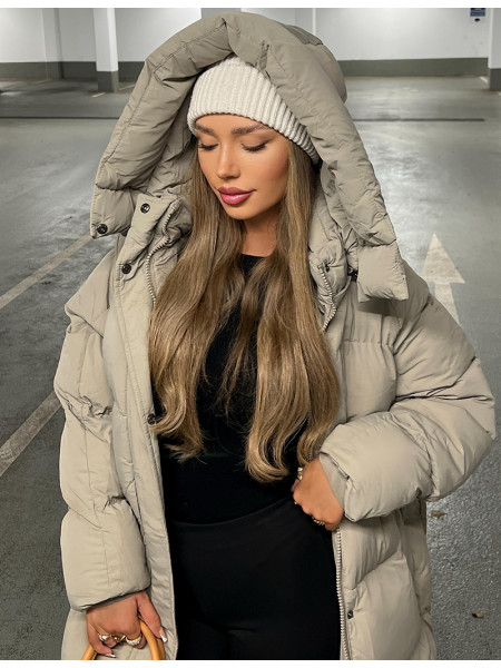 Long down jacket with hood