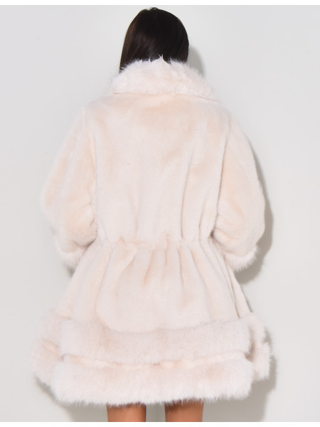 Lockerer Mantel mit Premium-Fake Fur