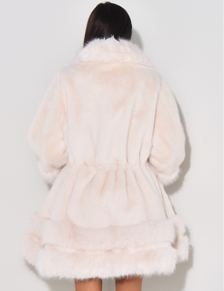 Lockerer Mantel mit Premium-Fake Fur