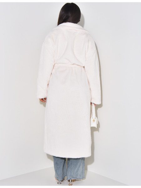 Long coat in faux fur