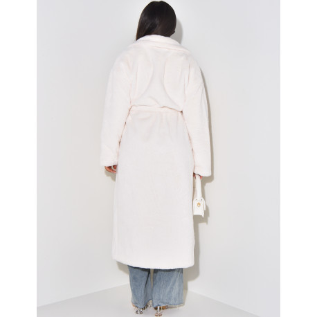 Long coat in faux fur