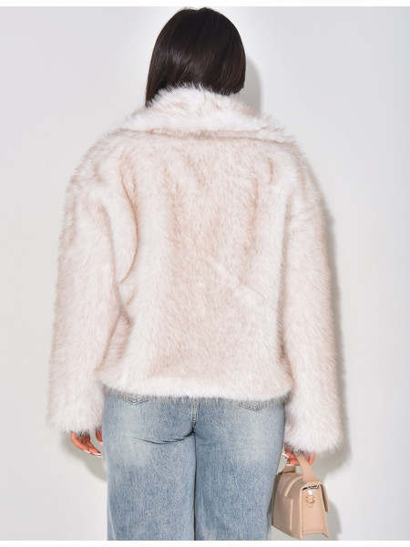 Veste courte en fausse fourrure