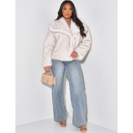 Veste courte en fausse fourrure