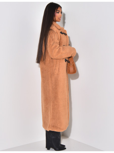 Long sheepskin effect coat