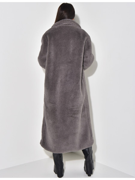 Long sheepskin effect coat