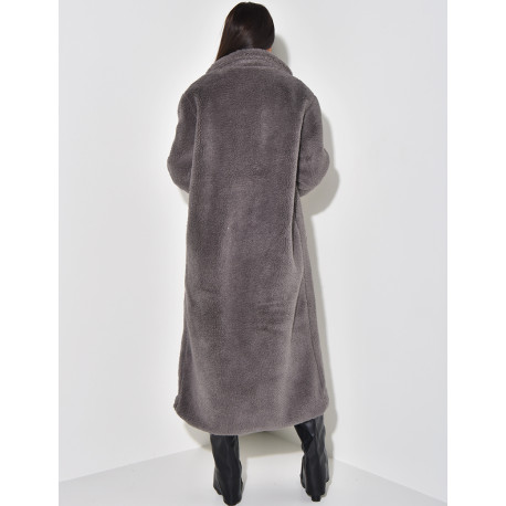Long sheepskin effect coat