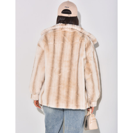 Faux fur zip coat discount