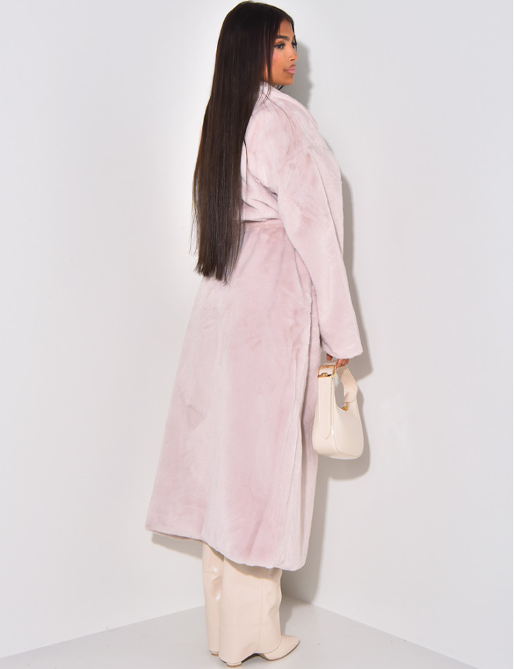Long faux fur coat