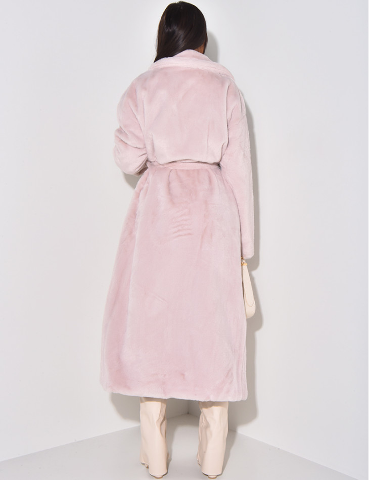 Long faux fur coat