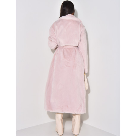 Long faux fur coat