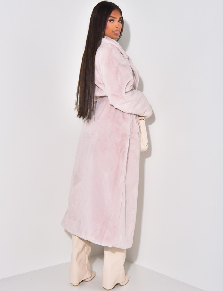 Long faux fur coat
