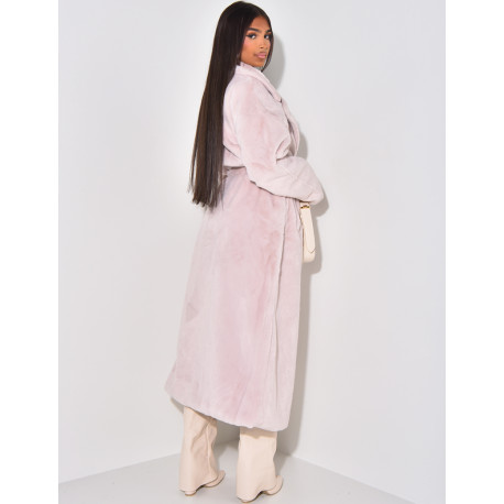 Long faux fur coat