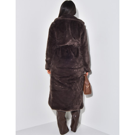 Manteau en fourrure à ceinture