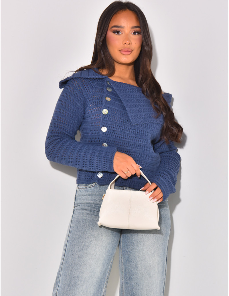 Asymmetrischer Wollpullover...