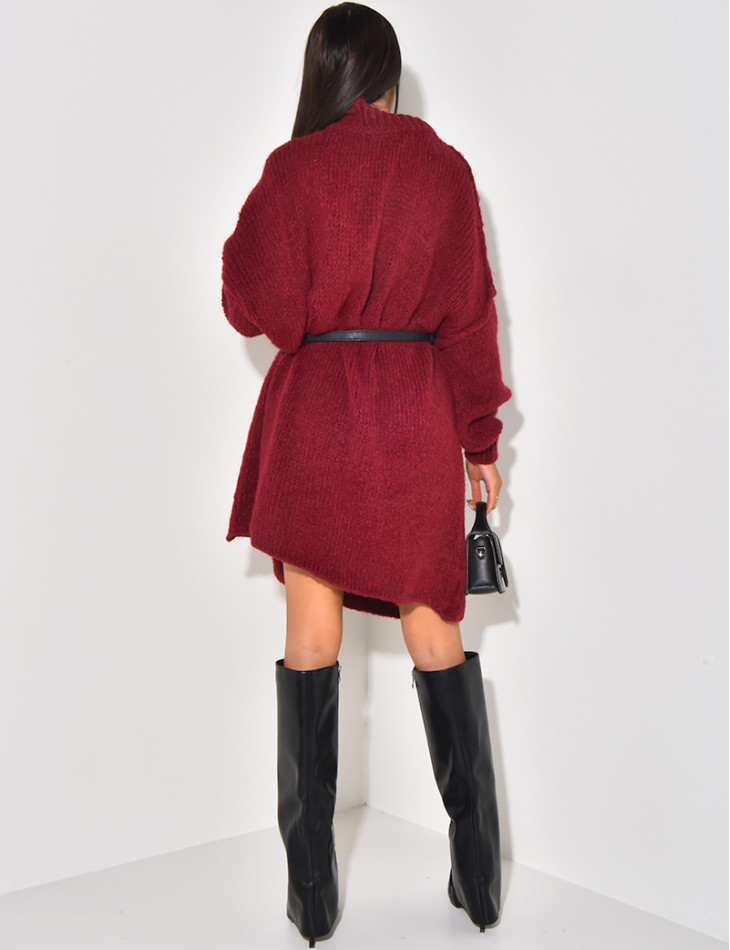 Robe en laine oversize col montant