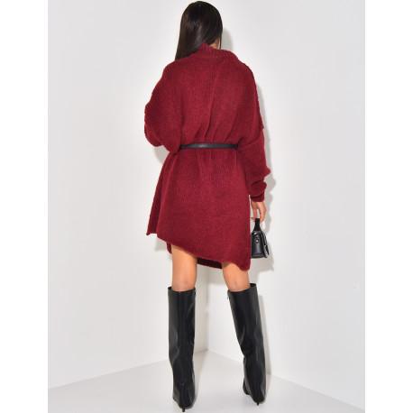Robe en laine oversize col montant