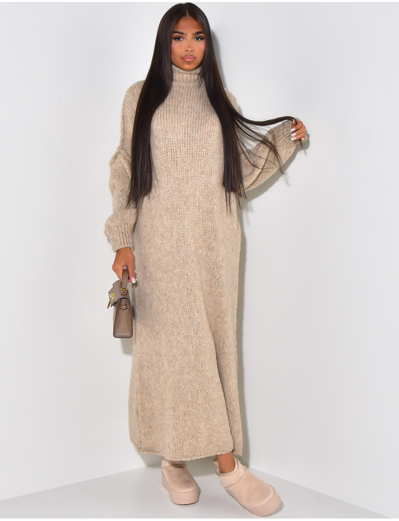 Robe Longue Robe Pull En Laine Pas Cher Robe Pull Col Montant