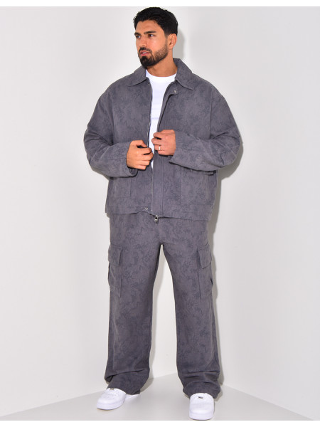 Ensemble pantalon et veste à motifs