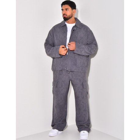 Ensemble pantalon et veste à motifs