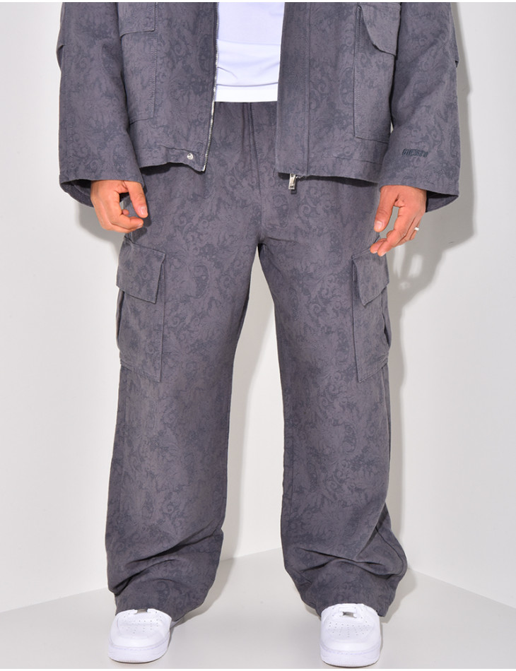 Ensemble pantalon et veste à motifs