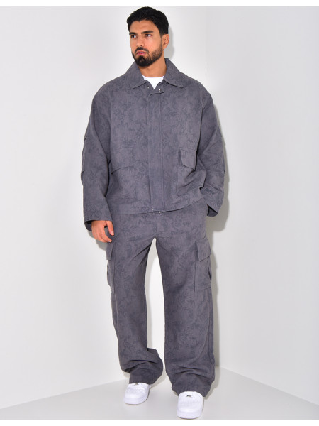 Ensemble pantalon et veste à motifs