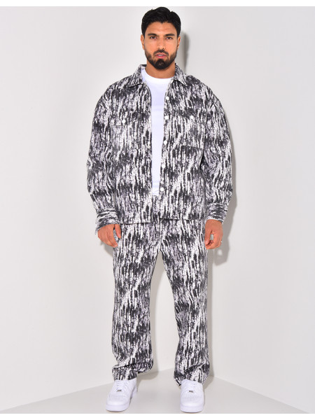 Ensemble pantalon et veste à motifs