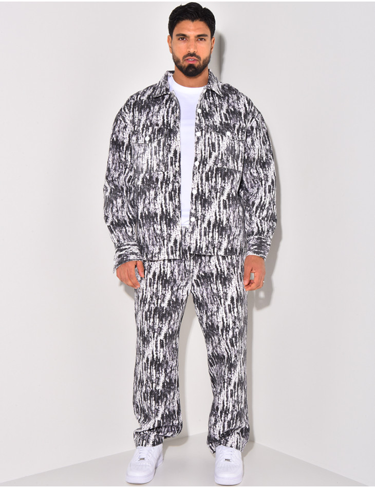 Ensemble pantalon et veste à motifs